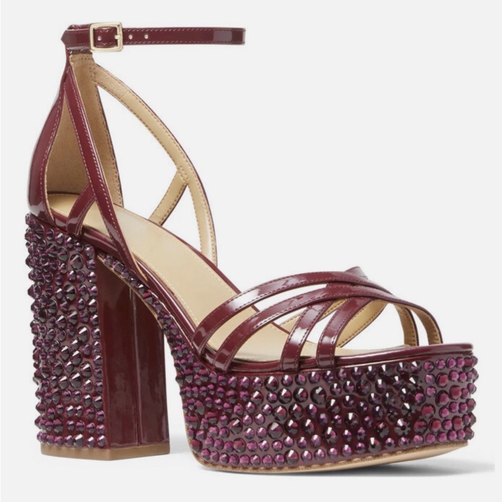 Michael Kors Wine Crystal Platform Heels